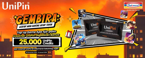 Top Up Game Favorit Kamu Pake Voucher UniPin, Dapatkan Bonus 25,000 UniPin Credits